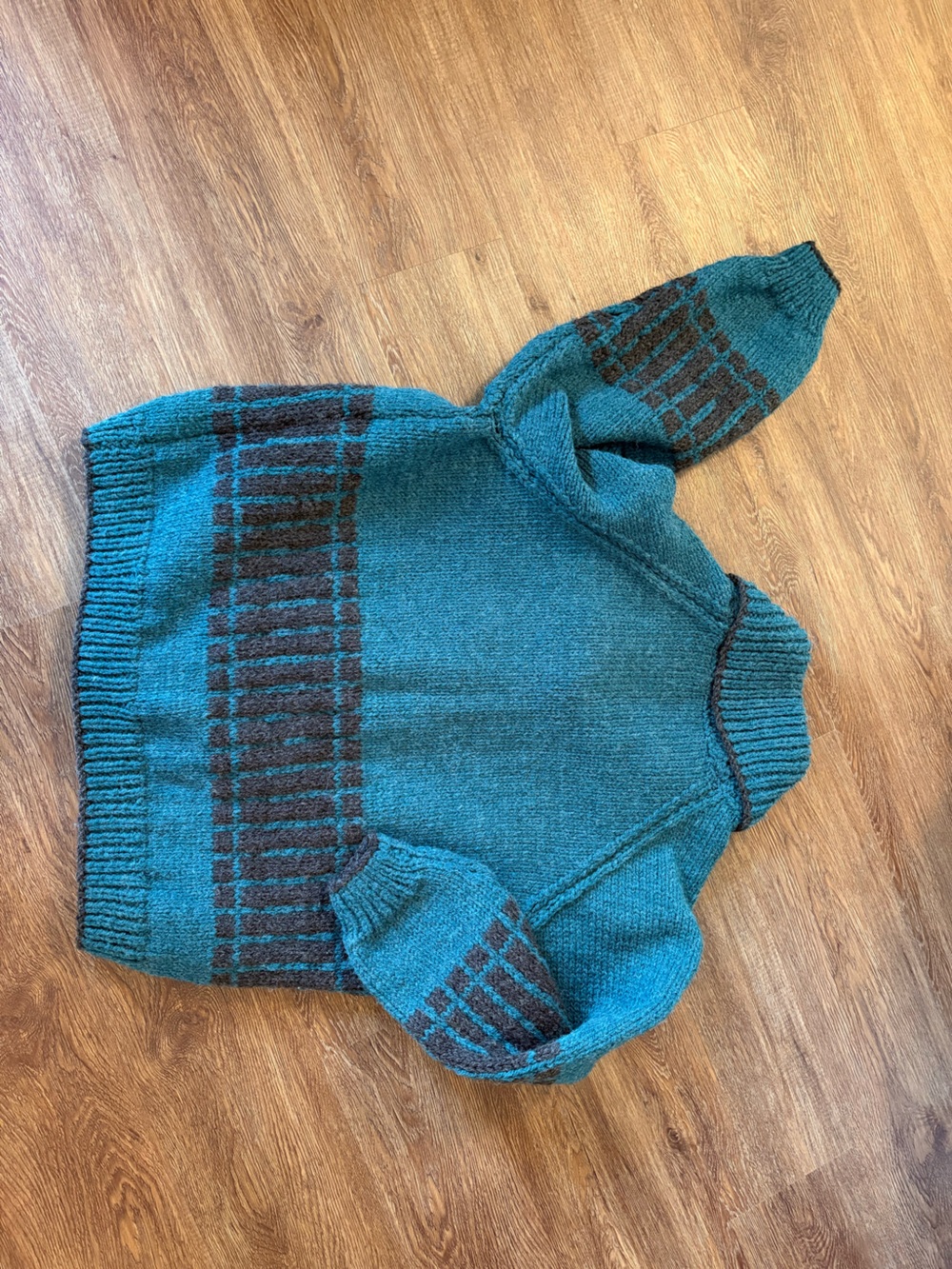 Vintage Handmade Men’s Button Up Cardigan XXL Wool Blend Very Warm and Cozy - Picture 6 of 7